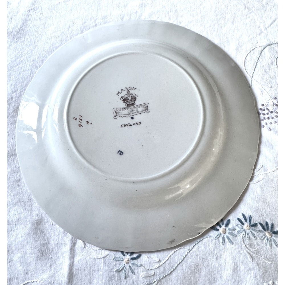 Masons Antique Ironstone China Plate England Imari Floral Gold Scalloped 10.25in - Picture 4 of 15